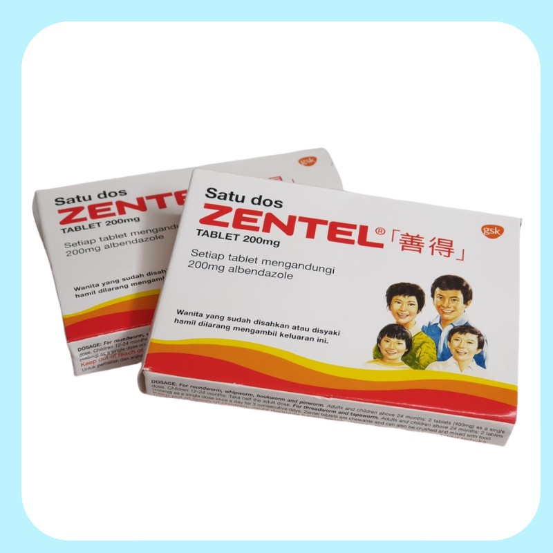 Zentel 200mg 2 tablets (Deworm) Shopee Malaysia
