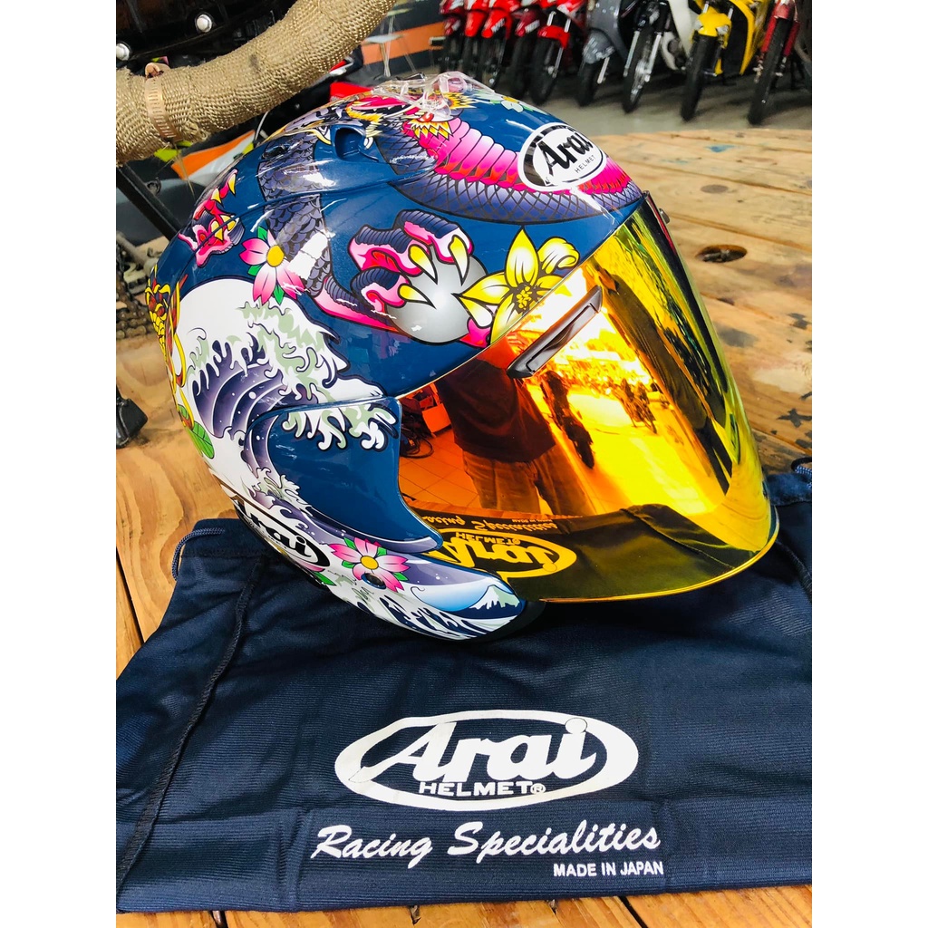 arai blue dragon helmet