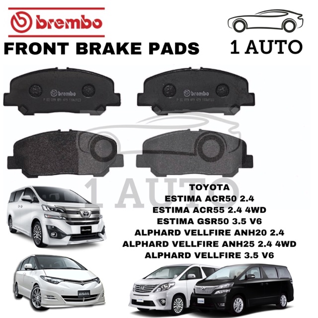 GENUINE BREMBO FRONT BRAKE PAD TOYOTA ESTIMA ACR50 GSR50 ALPHARD