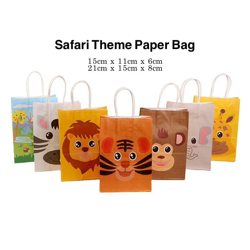 CUTE Animal Paper Bag / Cartoon Safari Paper Bag / Colorful Fun Birthday Paper  Bag / Gift Bag / Door Gift | Shopee Malaysia