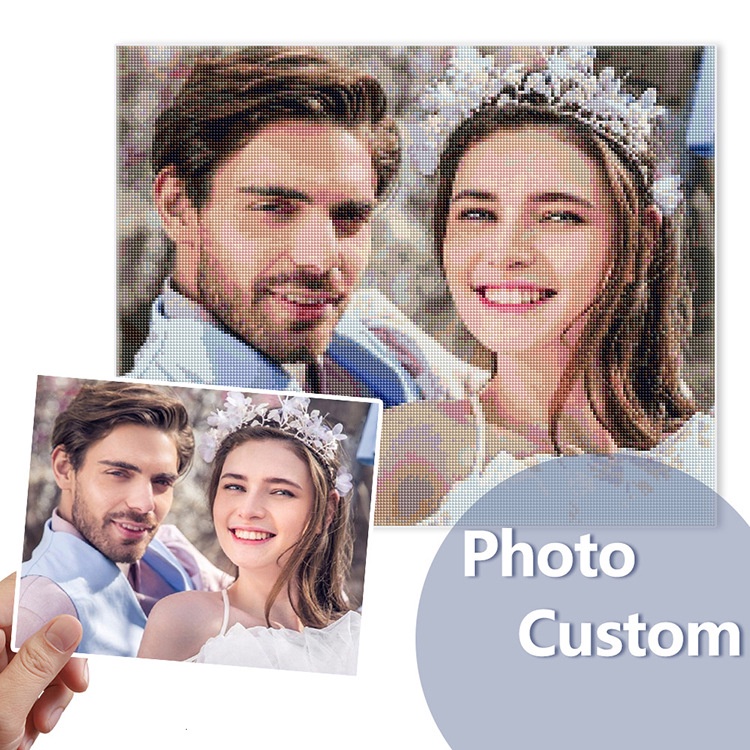 DIY Diamond Painting 5D Rubik's Cube Round Diamond Full Diamond Professional Customization/Couple Photos/Family Portrait/Pet Photos/Celebrity Photos/Customized Pictures