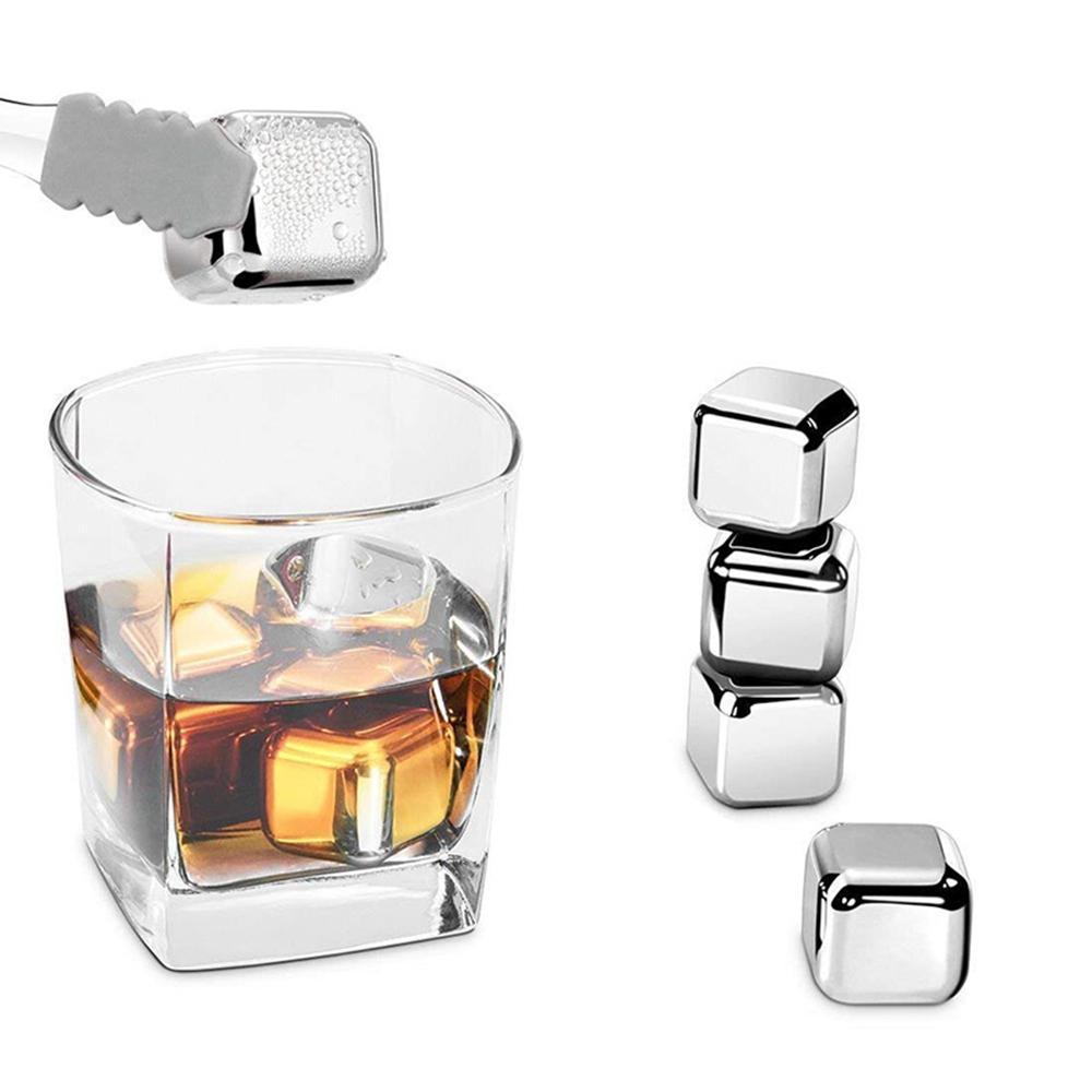 Stainless Steel Ice Cooling Cube Reusable Chilling Rock Stones Vodka Wine Whisky
