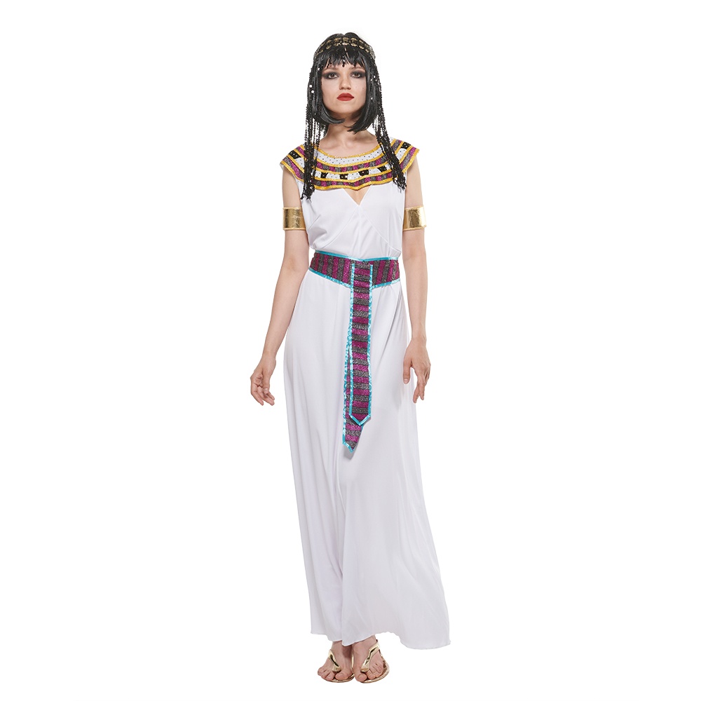 ❤Ready Stock❤Halloween Women Sexy Egypt Queen Costume Famous Cleopatra Cosplay Outfit Dress Female Party Carnival Stage Beauty Goddess of the Nile Fancy Dress up