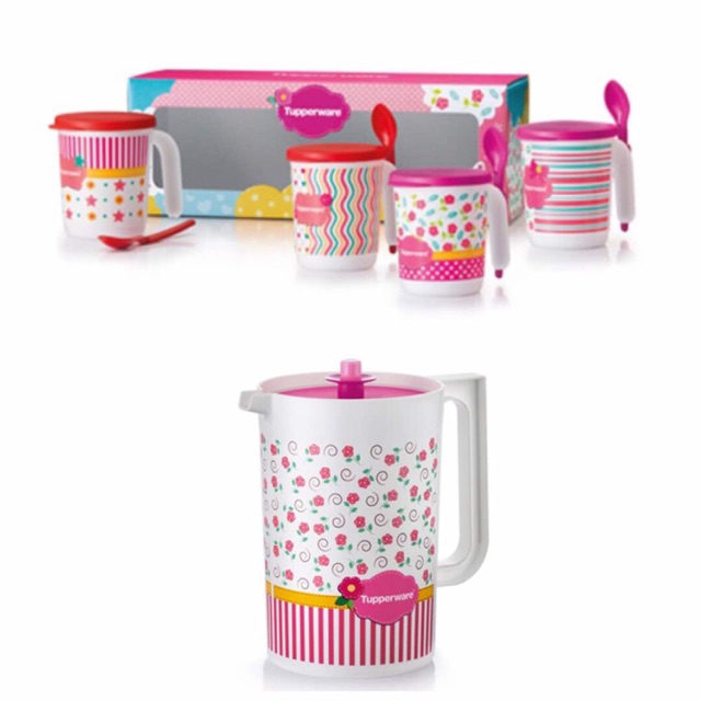 Tupperware Blushing Pink Mug & Pitcher Set