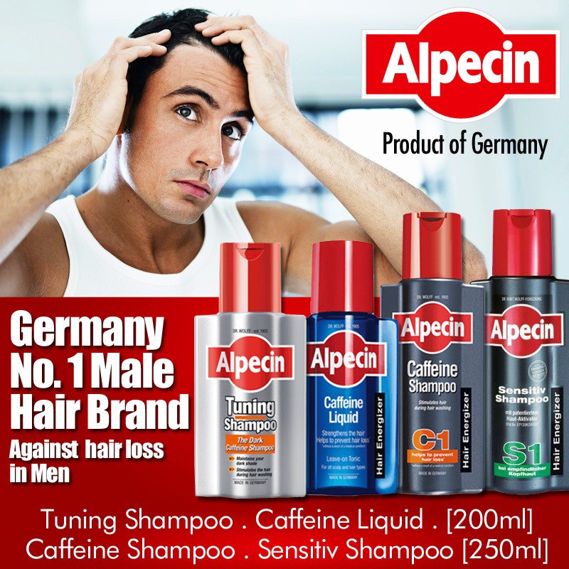 Exp 3/25 Alpecin Caffeine Anti Hair Loss Shampoo GERMANY  MALE HAIR  SHAMPOO Sport/Tuning/Double Effect/Caffeine Liq | Shopee Malaysia