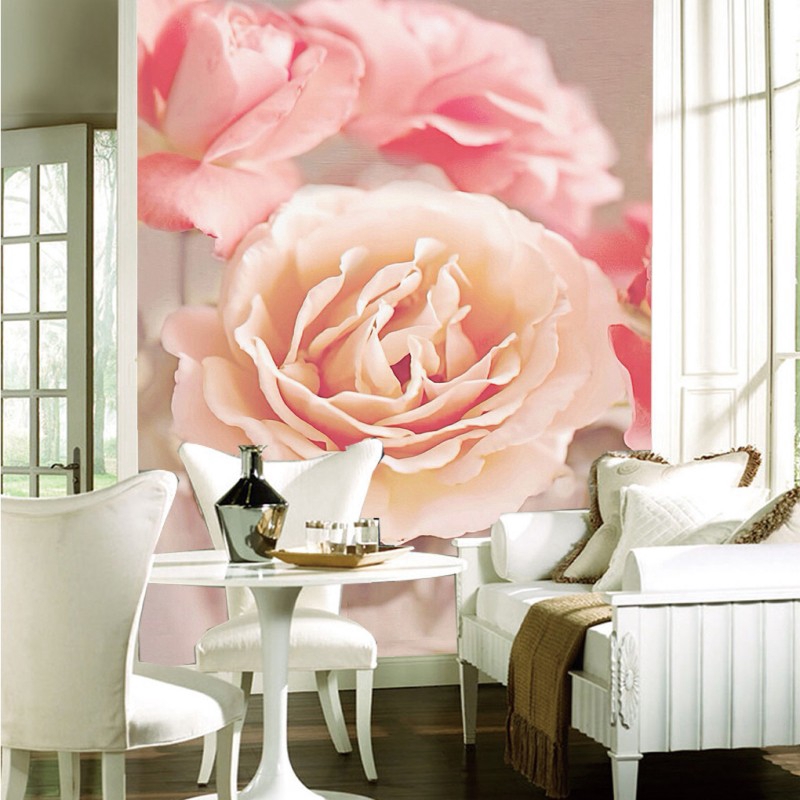 Romantic Pink Rose Flower 3d Wallpaper Hotel Living Room Entrance Bedroom Mural