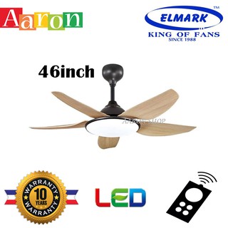 Elmark Sunflower 46 Inch Remote Control Dc Motor 5 Blade Ceiling Fan With 36w Led Light 2019 New