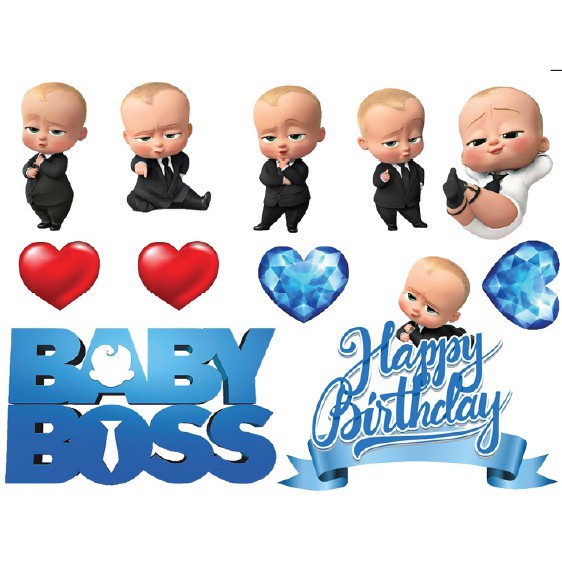 BABY BOSS Cake Topper Kek Many Design Cake Decor Happy Birthday ...