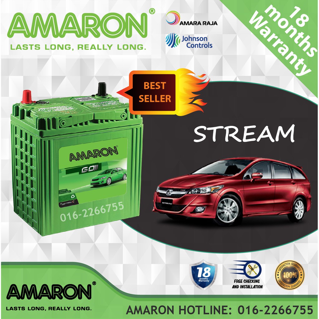 Honda Stream  AMARON GO 46B24L (NS60L ST)  Car Battery  Bateri 