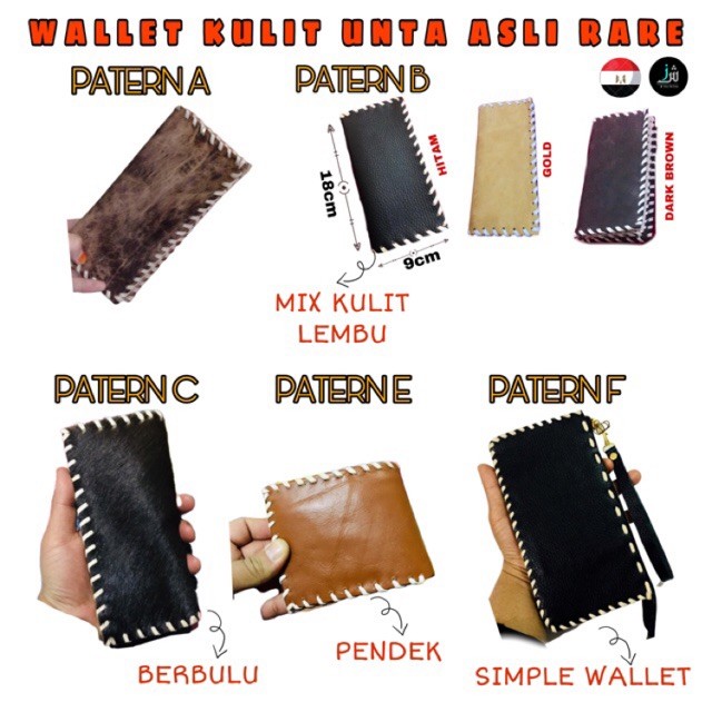 100% Kulit Unta Men Wallet Camel | Dompet Lelaki Wanita Free shipping + Freegift