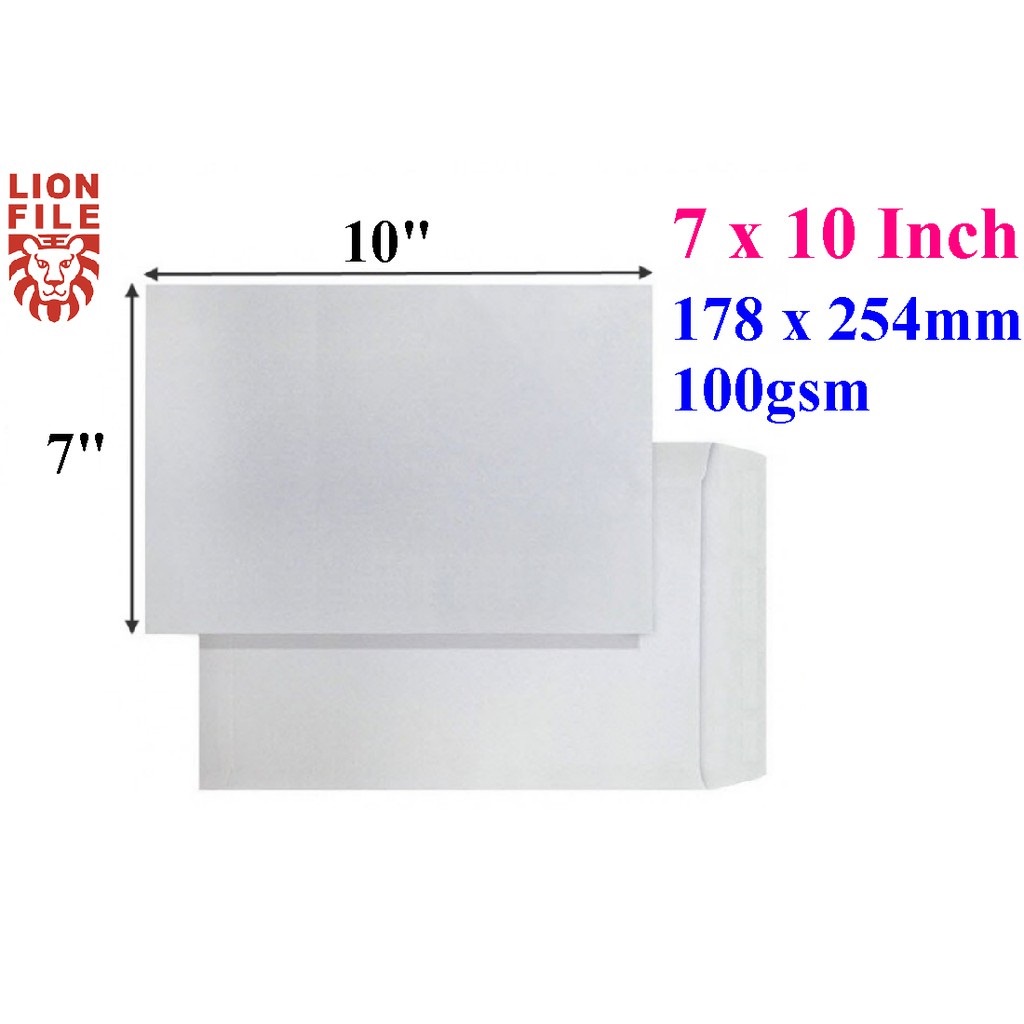 7 x 10 White Envelope 100gsm (Peel & Seal) / Sampul Surat Separuh A4