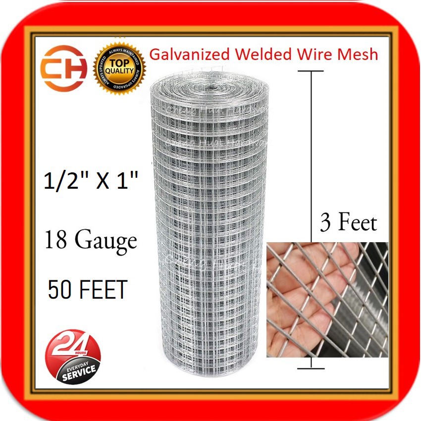 Galvanized Welded Wire Mesh N3 X 1 2 X 1 X 50 X 18 X 8kg Shopee Malaysia