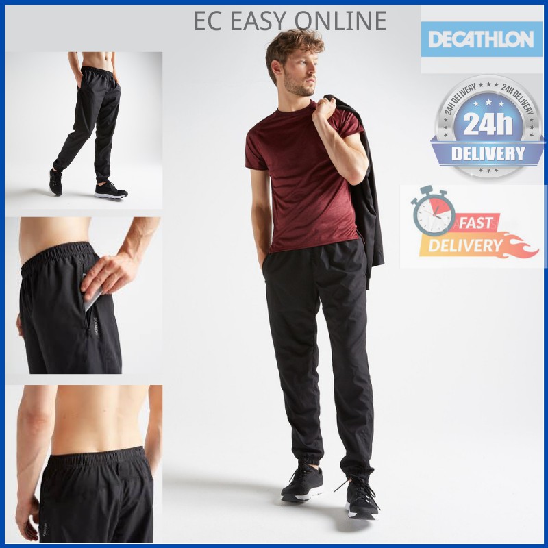 Men's eco-friendly fitness cardio training black tracksuit 120 Seluar Sukan Getah Hitam / Sport Fitness Pants