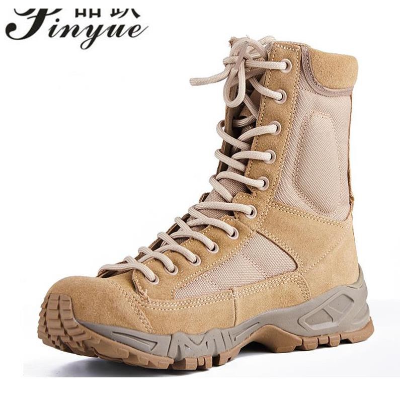 New Sport Army Men Combat Tactical Boots Outdoor Hiking Desert Leather ...