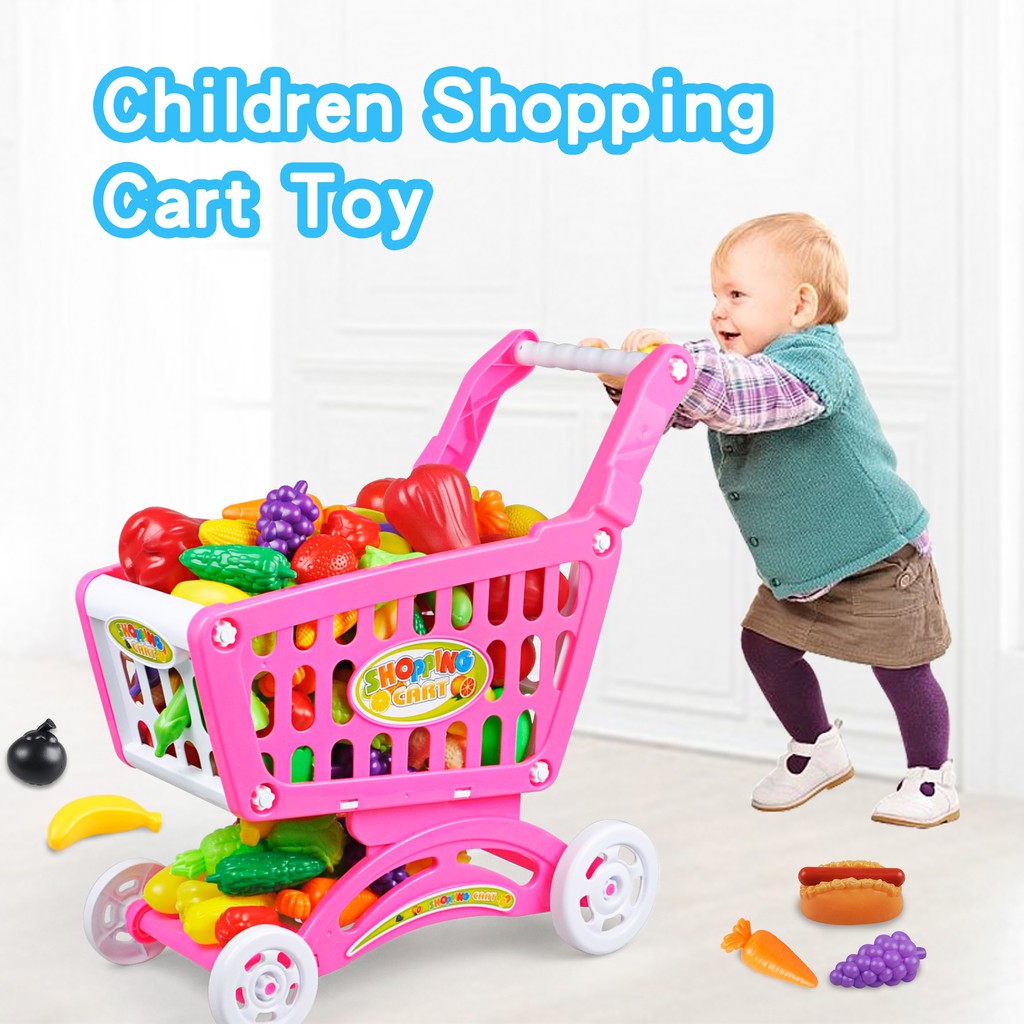 kids play shopping cart