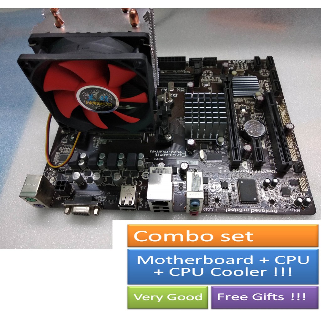 Gaming Combo (Local Stock) AMD 4Core 3.6Ghz CPU + Gigabyte AM3