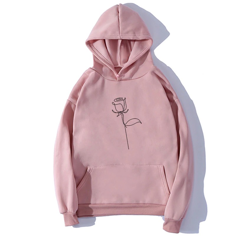 pink rose hoodie mens