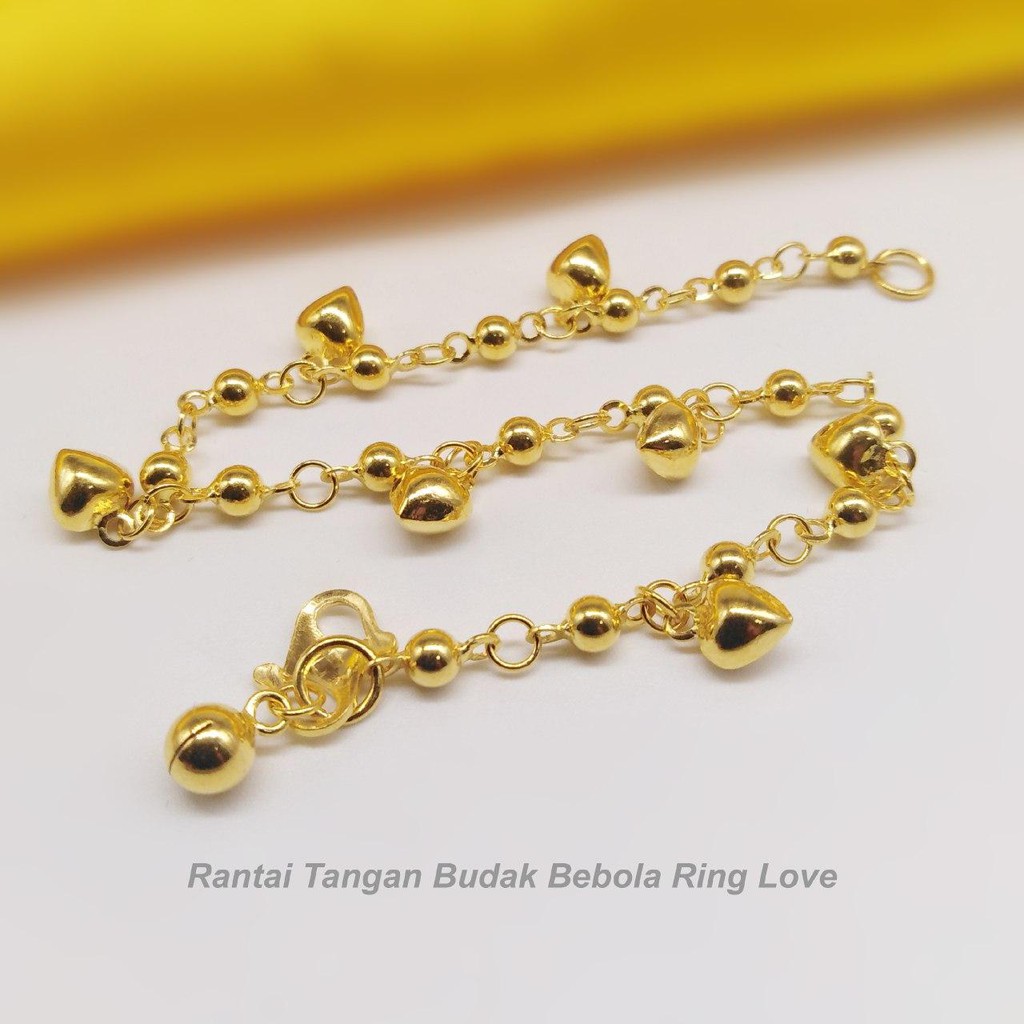 Rantai Tangan Ring Love Gantung Bracelets Emas 916 Emas Original Tulen Emas Murah Emas Bajet Ready Stock Free Gift Malaysia
