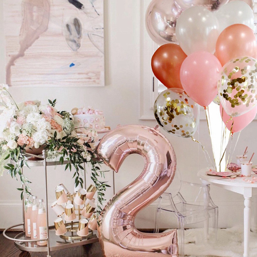 Rose Gold Birthday Balloons 16 18 20 21 30 40th Birthday Balloon Number  Balloons | Shopee Malaysia