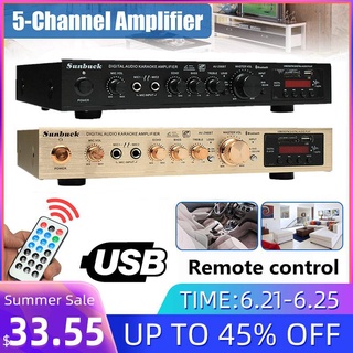 🔥[READY STOCK]🔥 AV-298BT Bluetooth 2.0 channel 2000W 5-channel audio power amplifier 220V AV surround power amplifier