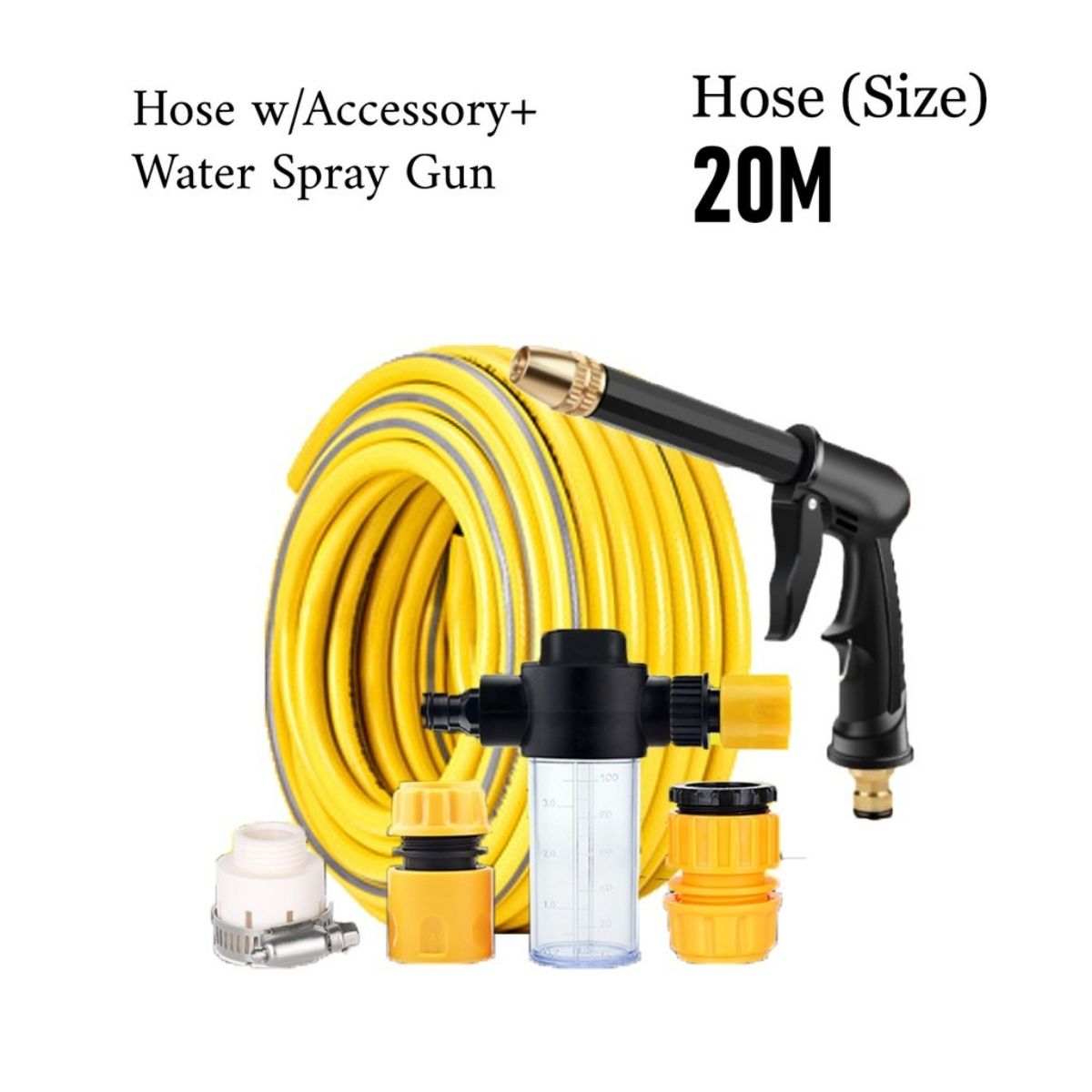HS369 10M / 15M / 20M PVC GARDEN HOSE WITH ACCESSORY High Pressure Water Spray Car Wash Explosion-proof Garden Hose