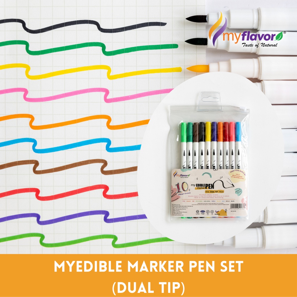 MyFlavor Edible Marker Pen set HALAL certified Shopee Malaysia