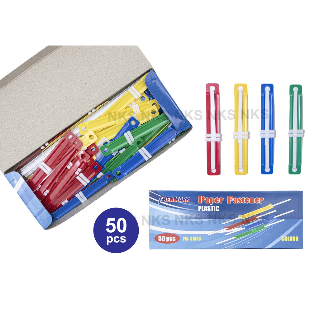 PENMARK PLASTIC PAPER FASTENER (50 PCS)(MIX COLOUR) | Shopee Malaysia