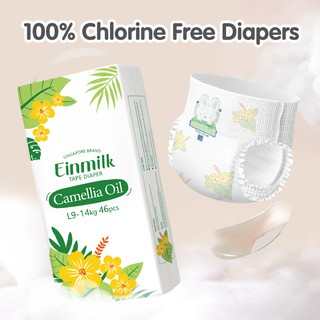 Einmilk Camellia Oil Disposable Diaper - Plant Based EXtract 100% Chlorine Free Einmilk Camellia Oil Disposable Diaper