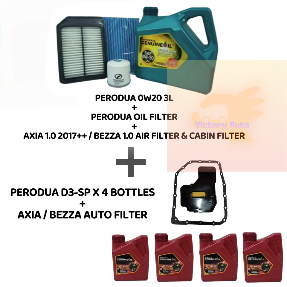 PERODUA 0W20 3L ENGINE OIL + OIL FILTER + AXIA / BEZZA 1.0 AIR FILTER