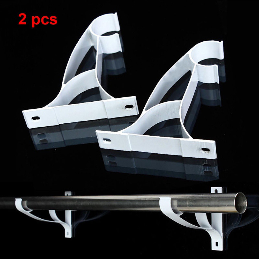 2pcs Aluminum Double Curtain Rod Poles Drapery Bracket Fit Drape