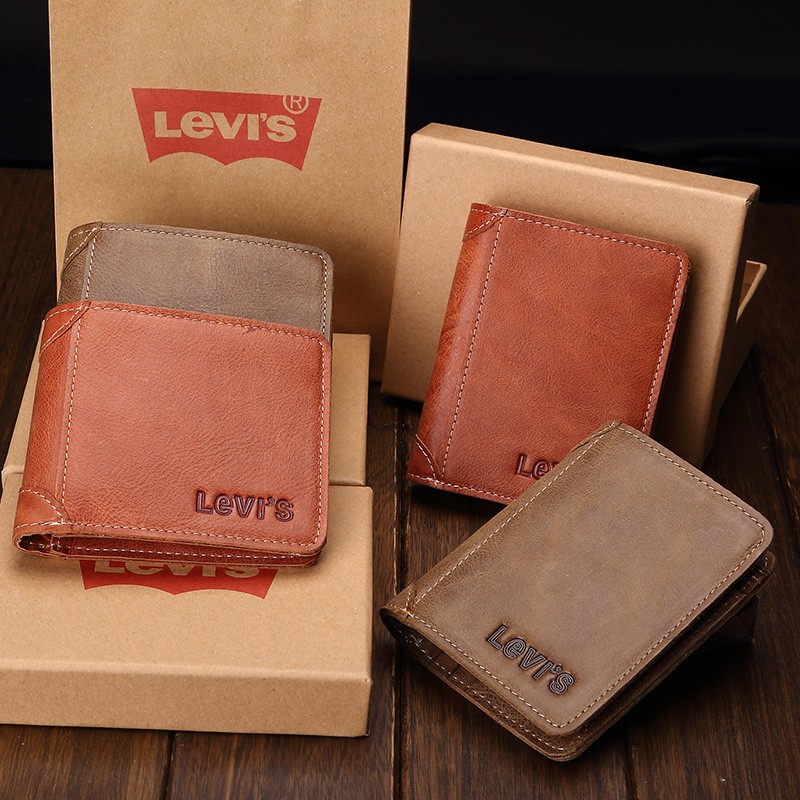 levi's trifold leather wallet