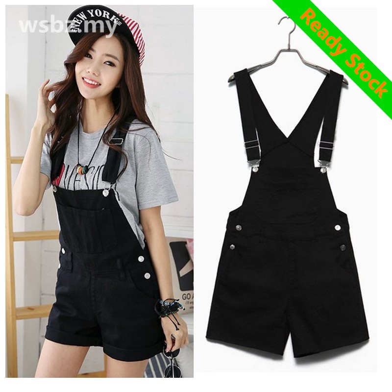 women's short denim jumpsuit