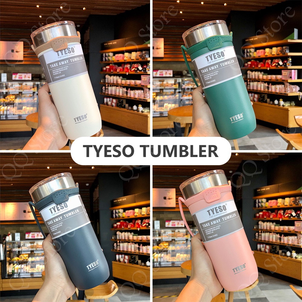 Tyeso Tumbler Cup With Straw Coffee Cup 304 Stainless Steel Vacuum 