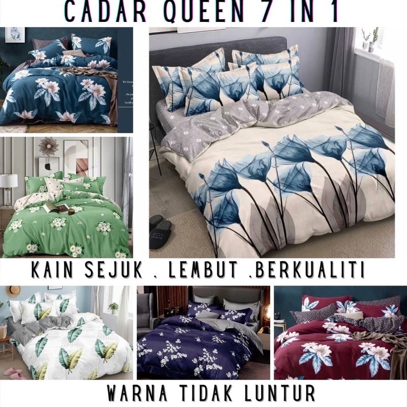 Cadar Bedsheet Premium Quality Single 2 In 1 Queen 4 In 1 Fitted 120x200 150x200 180x200 Feet Bed Sheet Lazada Singapore