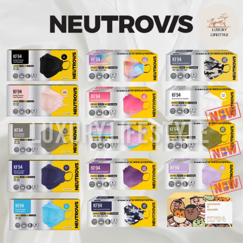 Neutrovis KF94 4Ply Extra Protection Black KF94 Pink KF94 Medical Mask