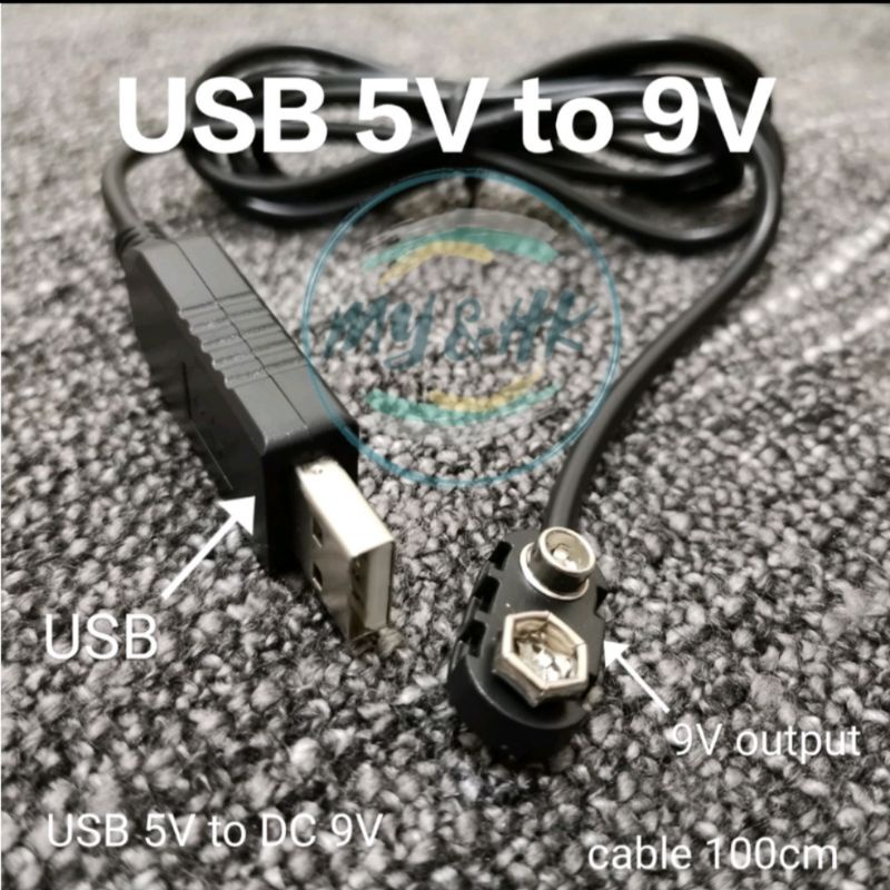 USB 5V-1A to 9V / 5V-2A to 9V 9 Volt Battery Eliminator USB Power ...