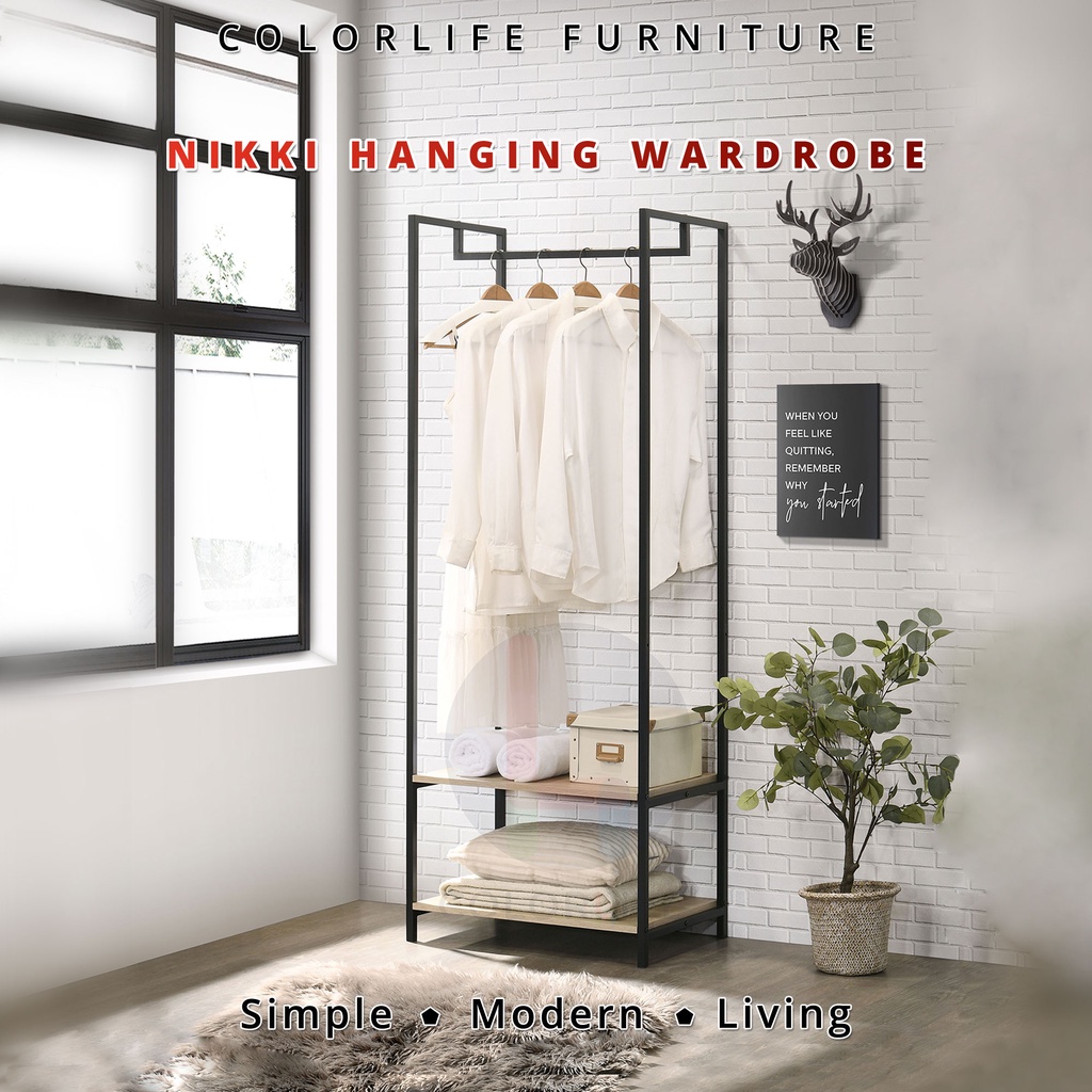 Color Life Nikki Hanging Wardrobe with Shelf / Bedroom Wardrobe / Multi