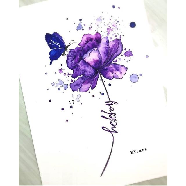 Ky Art Drawings Purple Flower Shopee Malaysia