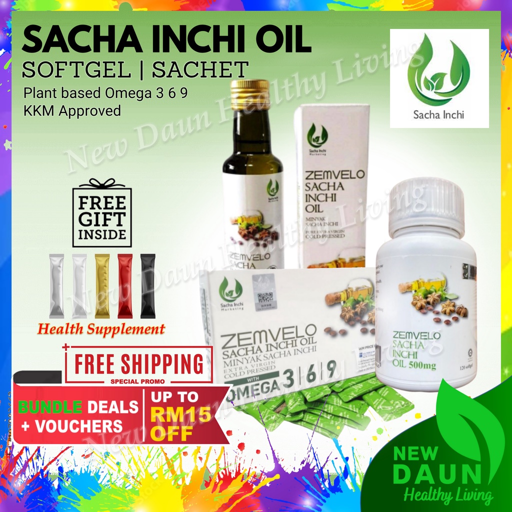 [Free Gift] ZEMVELO Sacha Inchi Oil Softgel Sachet Minyak Sacha Inci