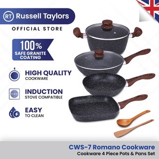 Russell Taylors Romano Cookware 4 Piece Pots & Pans Set CWS-7