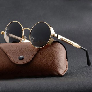 Polarized Vintage Sunglasses Steampunk Round Trend Mirrored outdoor sunglass