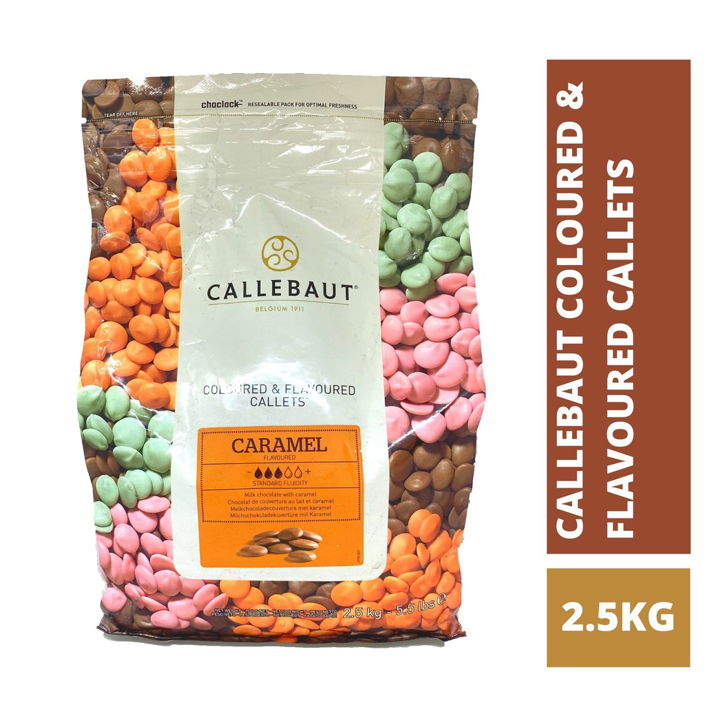 Callebaut Coloured & Flavoured Callets Caramel 2.5kg / Halal / Premium