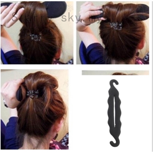 1pc Magic Foam Sponge Hair Styling Clip Donut Bun Curler Maker