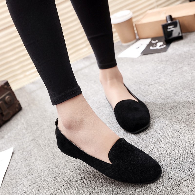 womens black casual flats