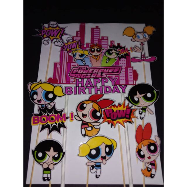 Buy Cake Topper Happy Birthday Theme Power Puff Girl  SeeTracker 