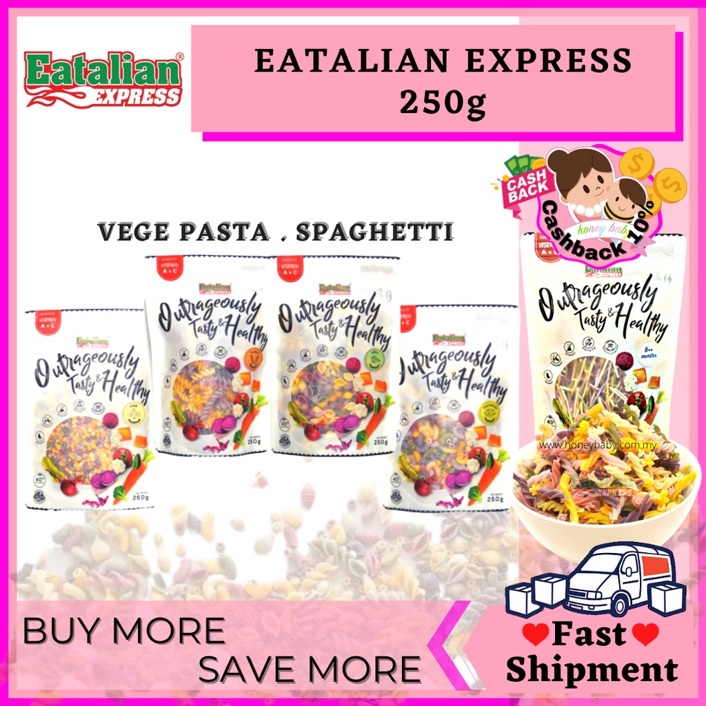 EATALIAN EXPRESS Mixed Vege Pasta Fusili baby food Macaroni/Shell/Star