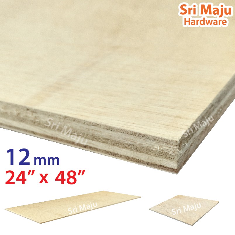 MAJU (2ft x 4ft) 12mm Plywood Timber Panel Wood Board Sheet Ply Wood ...