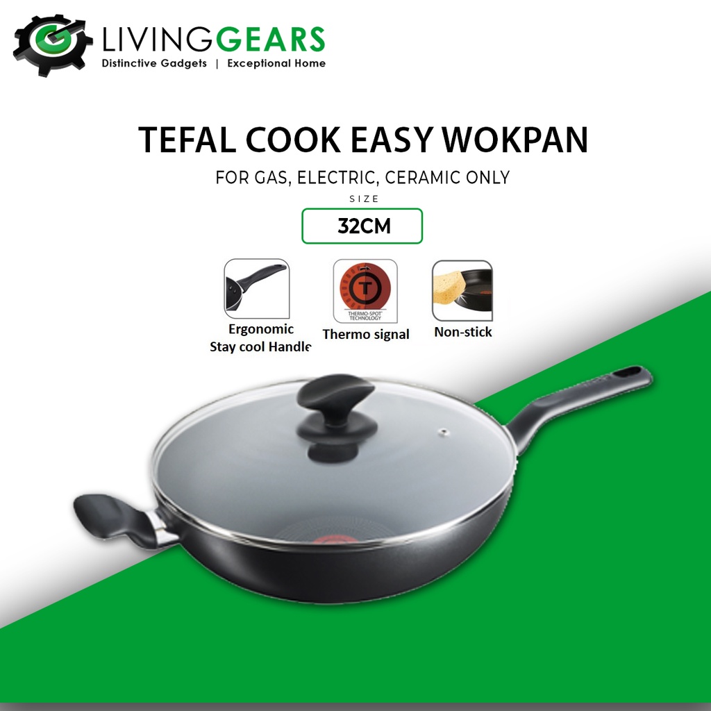 TEFAL Non Stick Wokpan Natura Light Clean Cookeasy 32cm Cook