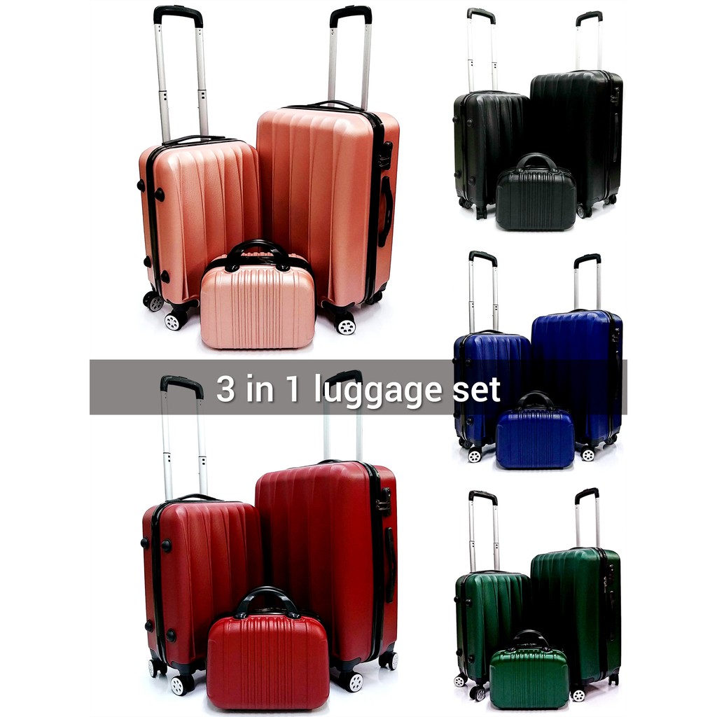 New Design A1 Beg Bagasi Luggage Set 12"+20"+24" 3in1 2in1 Abs Travel ...