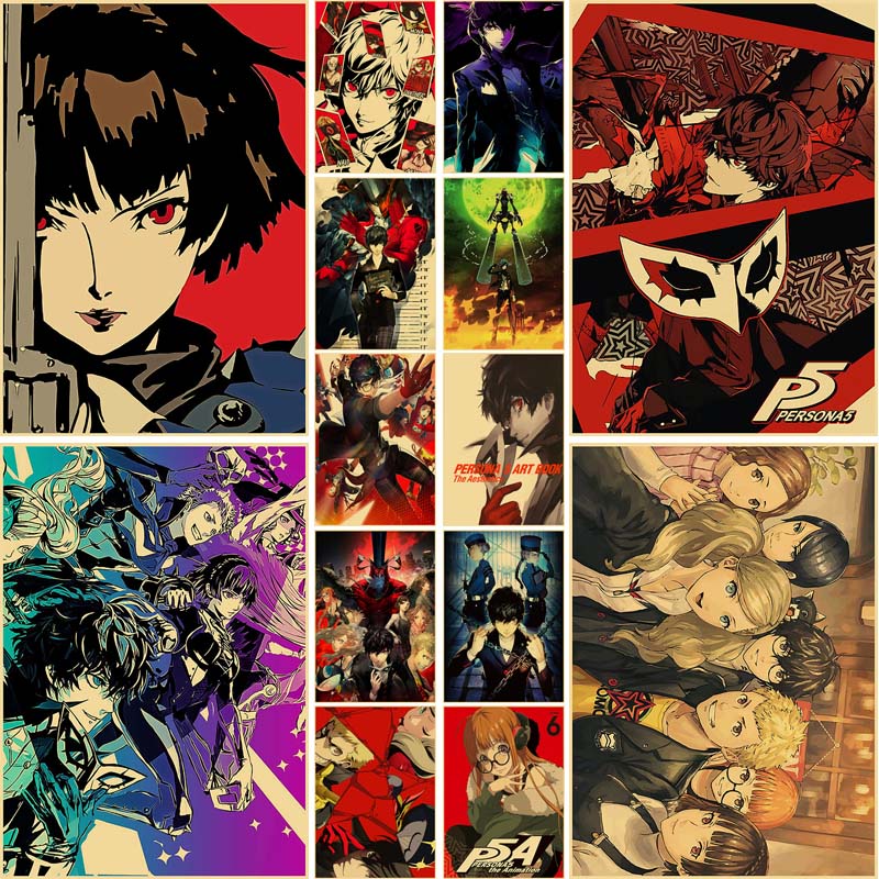 Kraft Paper Persona 5 Posters and Prints Video Game Anime Cartoon Kid ...